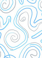 Abstract Swirls Gray and Blue Pattern Rug