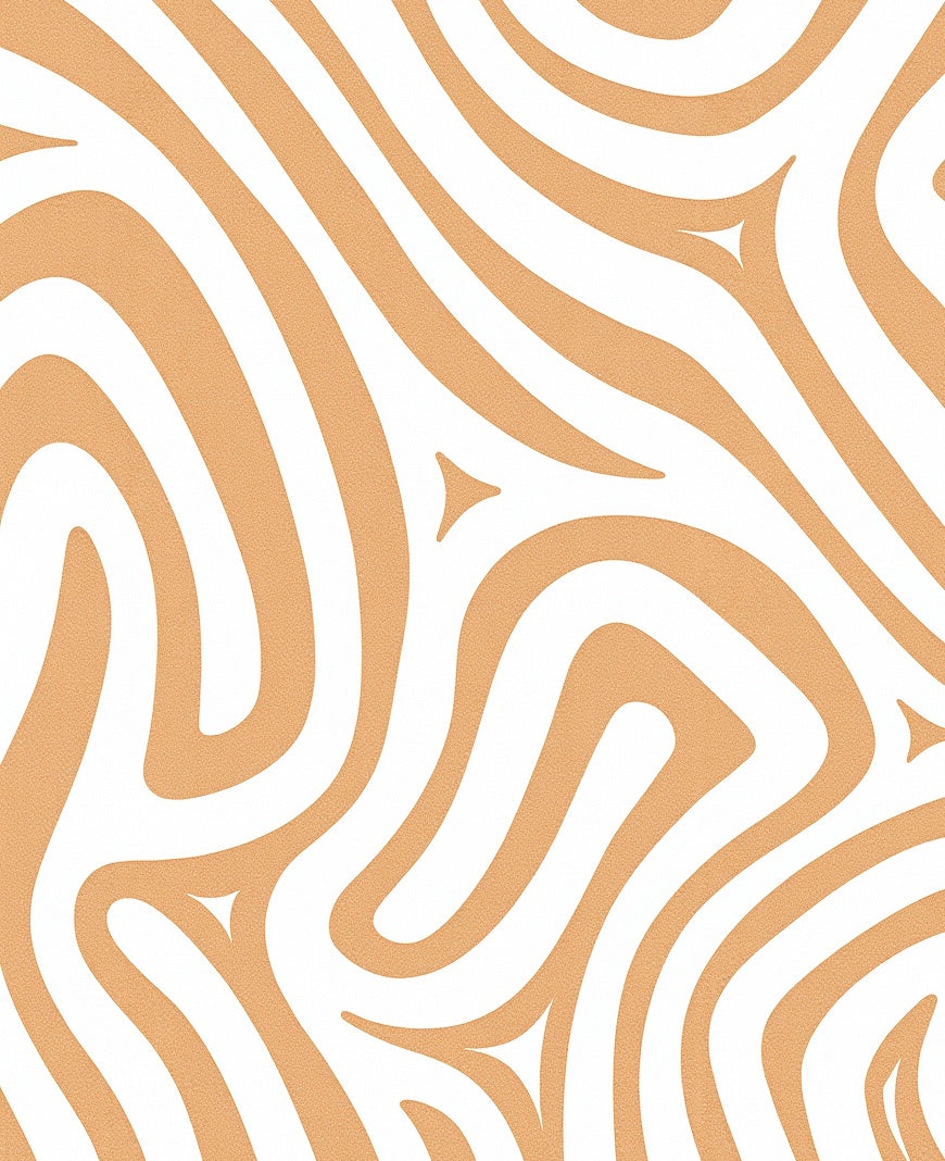 Abstract Tan Wave Pattern Rug