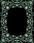 Vintage Floral Swirl Accent Border Rug