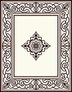 Ornate Traditional Scroll Border Design Rug