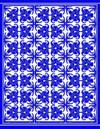 Chinoiserie Blue Floral Repeating Pattern Rug