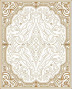Ornate Swirling Botanical Inspired Design Rug