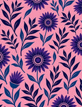 Bold Floral Abstract Pink Indigo Rug
