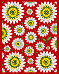 Bold Floral Pattern With Yellow Centers Rug
