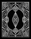 Ornate Black And White Floral Frame Rug