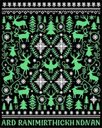 Jolly Green Reindeer Evergreen Forest Rug