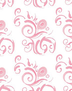 Pink Swirl Floral Pattern Rug