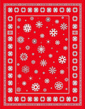 Crimson Snowflakes Border Rug