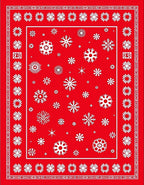 Crimson Snowflakes Border Rug