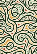 Abstract Swirls Shapes Organic Rug