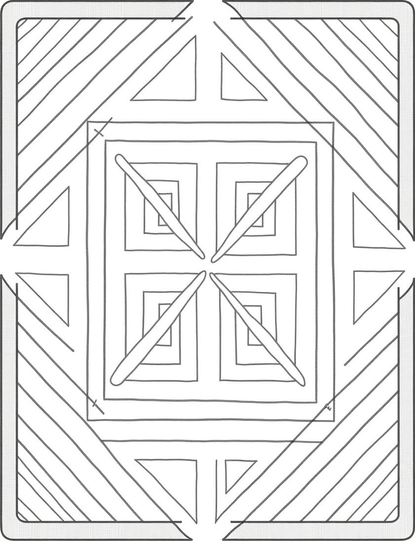 Geometric Square and Diagonal Line Design Rug