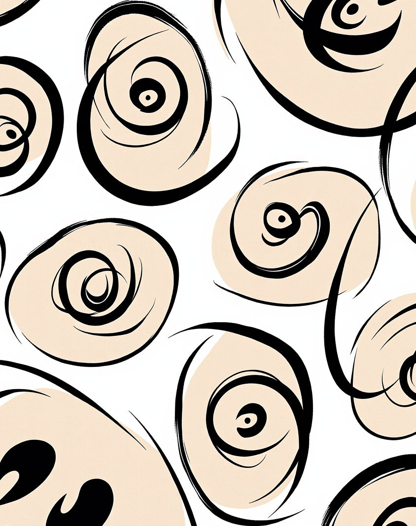 Abstract Swirls With Blush Accents Rug