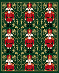 Red Nutcracker Emerald Gold Ornament Rug