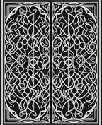 Intricate Swirl Black White Design Rug