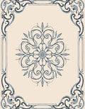 Art Nouveau Floral Mandala Scroll Pattern Rug