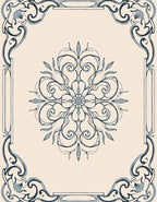 Art Nouveau Floral Mandala Scroll Pattern Rug