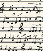 Musical Notes Pattern With Treble Clefs Rug