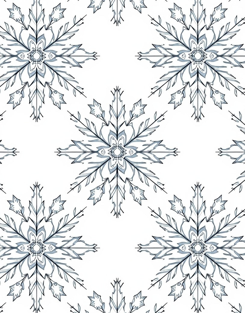 Gray Snowflake Floral Medallion Rug