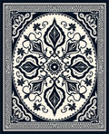 Classic Floral Medallion Border Design Rug