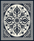 Classic Floral Medallion Border Design Rug