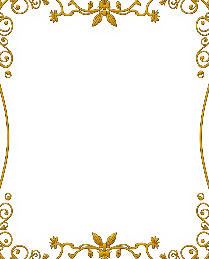 Ornate Gold Scroll Pattern Rug