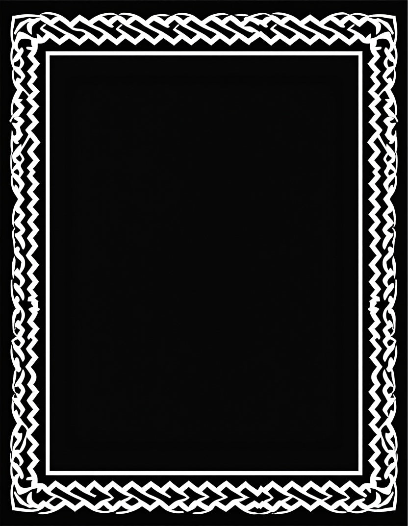 Classic Interlocking White Decorative Border Rug