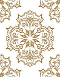 Ornate Gold Mandala Pattern Rug