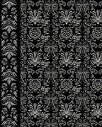 Ornate White Swirl Botanical Pattern Rug
