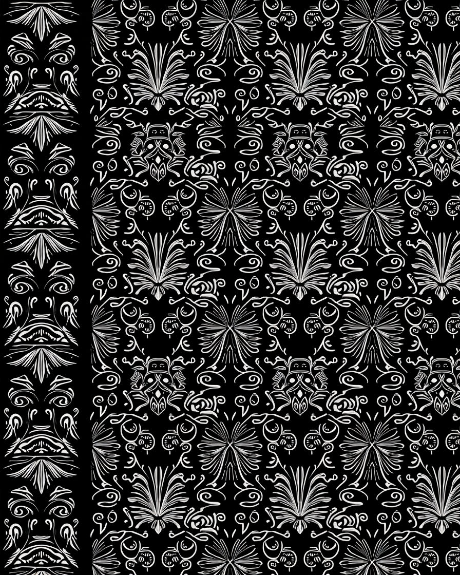 Ornate White Swirl Botanical Pattern Rug