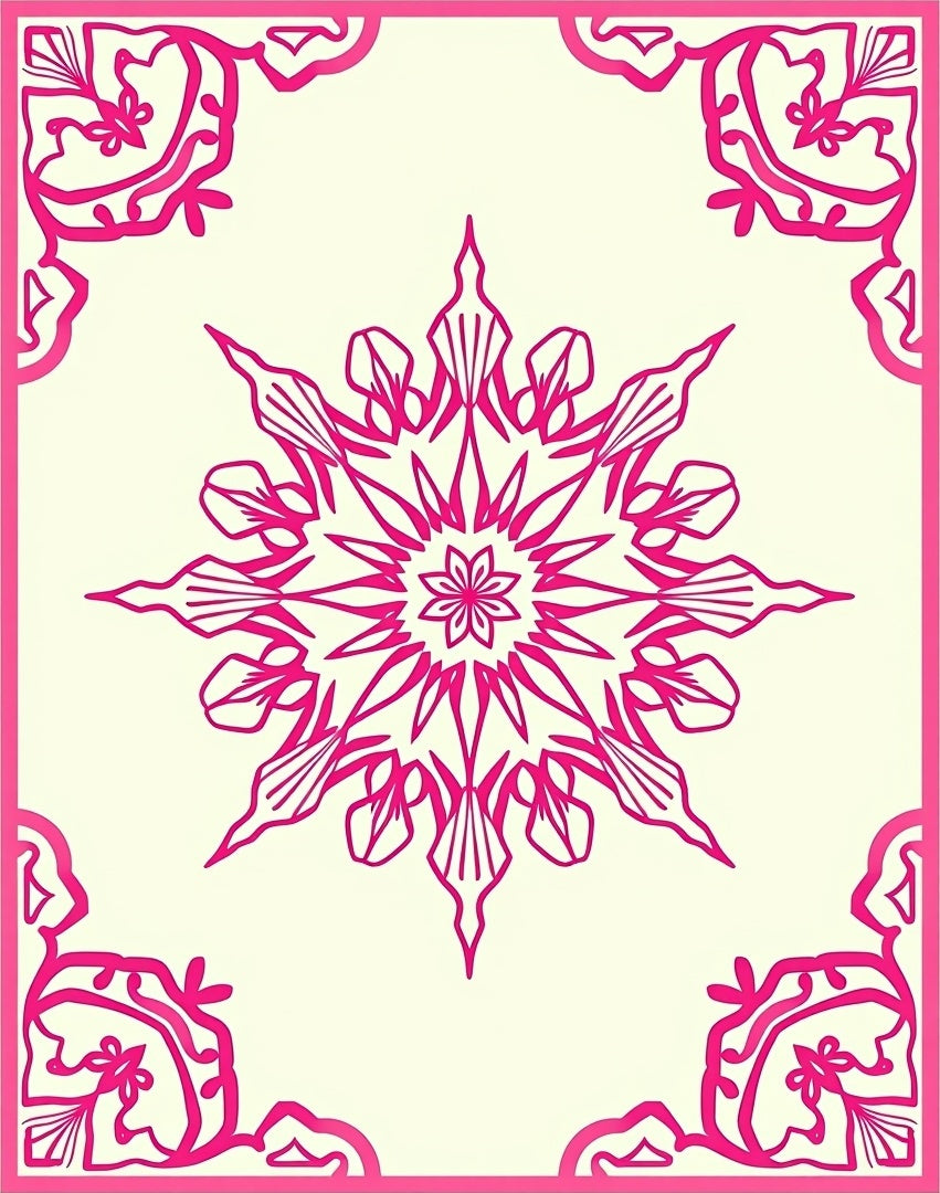 Vibrant Bright Floral Mandala Rug