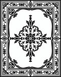 Classic Black Floral Border Design Rug