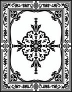 Classic Black Floral Border Design Rug