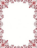 Ornate Floral Swirls Red Pink Rug