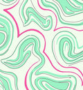 Abstract Pink Green Swirl Pattern Rug