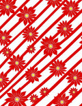 Bold Red Floral Stripe Arrangement Rug