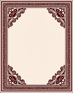 Elegant Corner Scrollwork Patterned Rug
