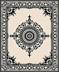 Classic Black Cream Ornate Medallion Rug