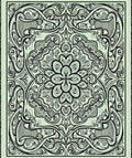 Intricate Floral Scrollwork Art Nouveau Rug