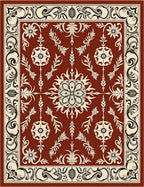 Classic Floral Scroll Border Rug
