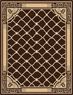 Geometric Lattice With Ornate Borders Rug