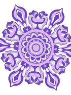 Purple Floral Mandala Style Rug