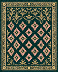 Ornate Floral Pink Diamond Pattern Rug