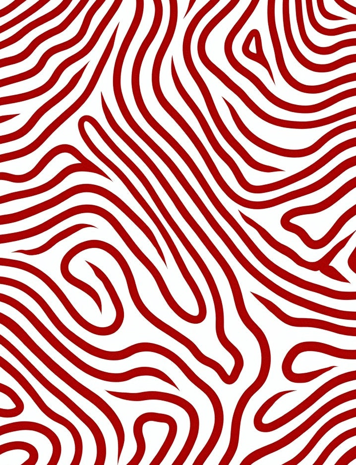Red Abstract Swirl Pattern Rug
