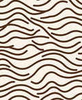 Organic Wavy Brown Stripe Pattern Rug
