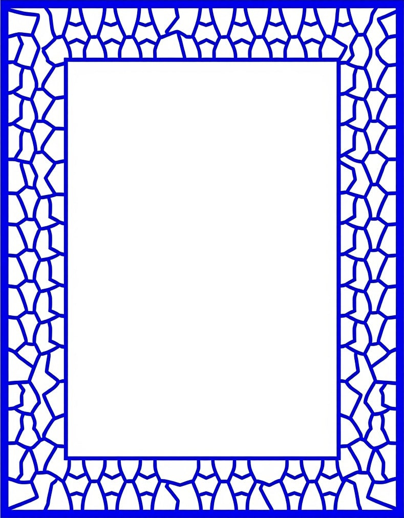Contempary Blue Abstract Geometric Pattern Rug