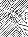 Bold Black Intersecting Lines Pattern Rug