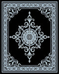 Intricate Floral Medallion Border Design Rug