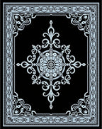 Intricate Floral Medallion Border Design Rug