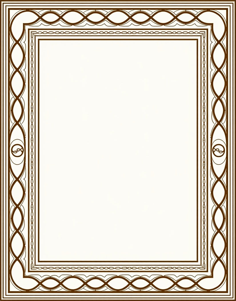Geometric Border With Interlocking Loops Rug