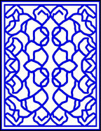 Bold Blue Interlocking Pattern Rug